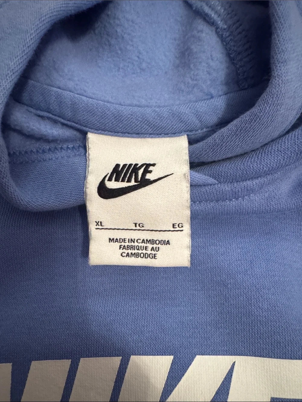 Nike Blue Hoodie Sweatshirt with White Swoosh